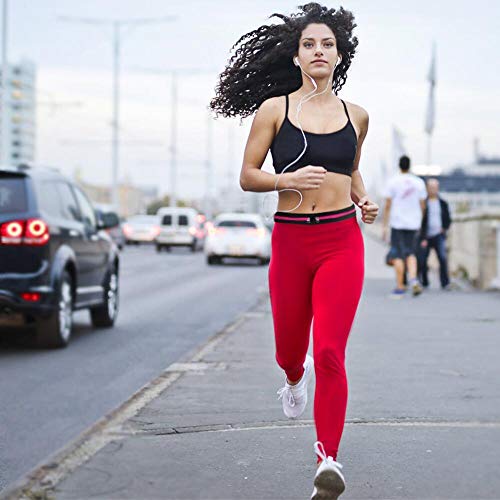 BeGrit Waterproof Running Belt Expandable Dual Pocket Running Waist Pack Adjustable Fanny Pack for Women Men Phone Fitness Jogging Sport Cycling Hiking Dog Walking Pack of 2 (Green + Rose Red)