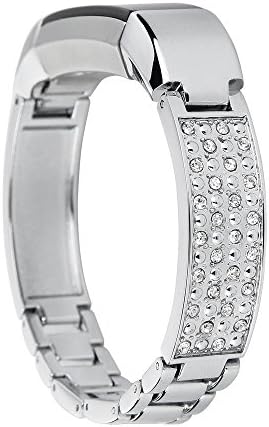 EPYSN Replacement Metal Bands Compatible with Fitbit Alta Bracelet/Alta HR Jewelry Bangle Silver-Bling