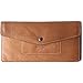 Borgasets Women's Wallet Leather RFID Blocking Ultra thin Envelope Ladies Purse Travel Clutch with ID Card Holder and Phone Pocket Brown