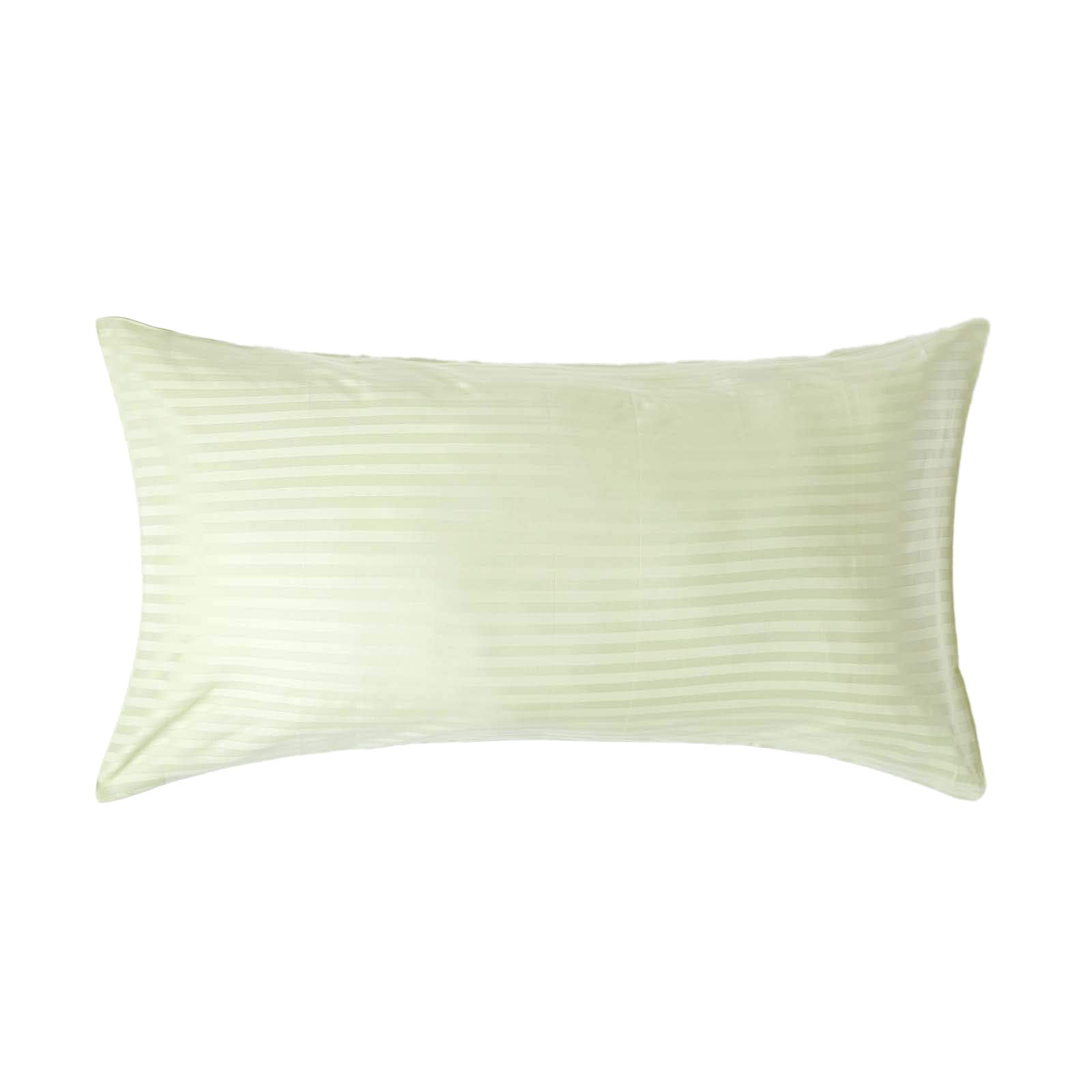 HOMESCAPES Sage Green Pure Egyptian Cotton King Size Pillowcase 330 TC 500 Thread Count Percale Equivalent Satin Stripe Housewife Pillow Case
