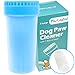 Upgrade 2 in1 Dog Paw Cleaner & Pet Grooming Brush - Portable Pet Paw Cleaner with Towel,Soft Silicone dog foot washer for Dog Cat Grooming with Muddy Paws (Blue,X-Large)