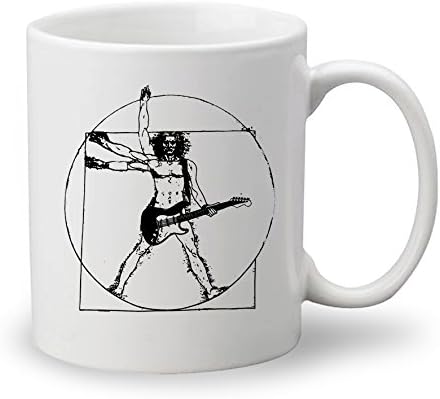 Guitar player funny vitruvian man thinkoutloudapparel Custom Mug Coffee and Tea