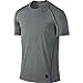 NIKE Men's Pro Fitted Short Sleeve Shirt, Carbon Heather/Black/Black, Medium