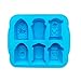 Spespo Halloween Silicone ice cube maker with lid Makes Skull,spider Tombstone 3D ice mold for Whiskey,Cocktails Candy, Cake(Blue)