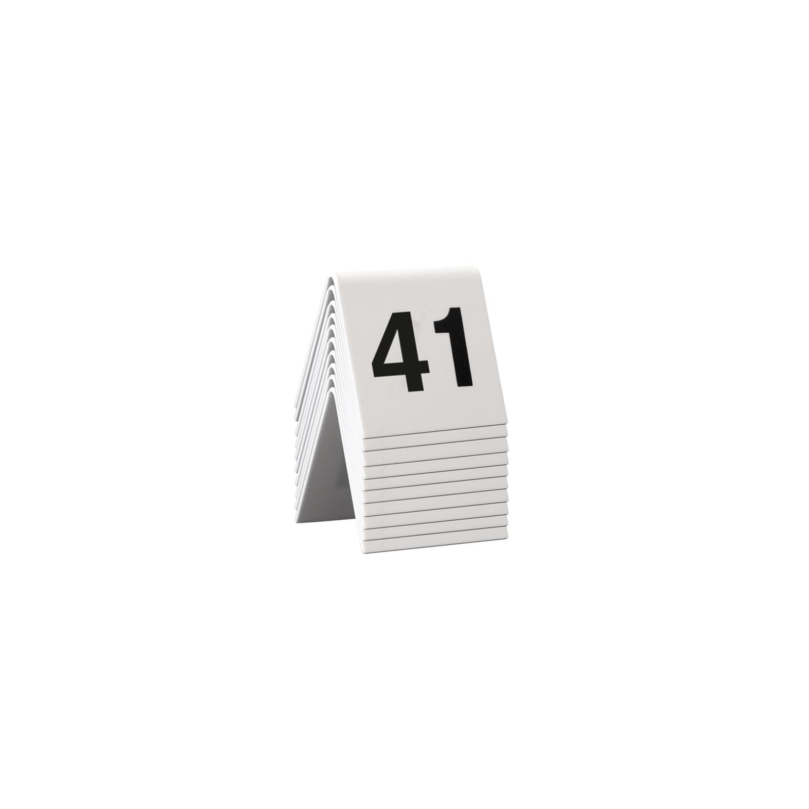 Securit Table Signs, Numbers 41-50, 4 x 4 x 5 cm (TN-41-50), TN-41-50-WT