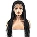 LiyaHair Braided Wigs Braids Lace Front Wig Fully Hand Tied Synthetic Braided Hair Hand knitting 24inch with Baby Hair for Black Women