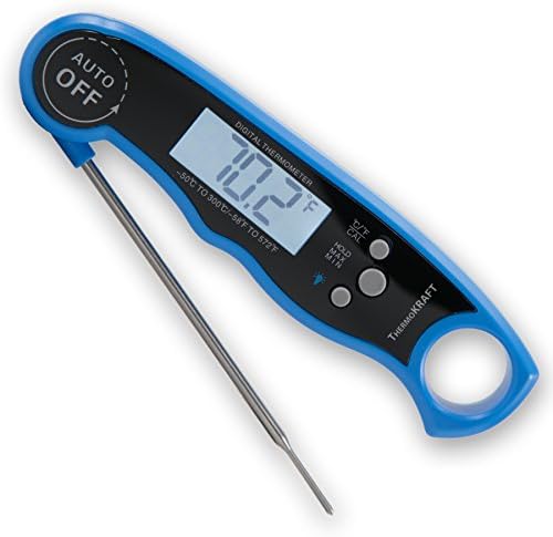 ThermoKRAFT PRO [2017 NEWEST MODEL] - Digital Instant Read Food Cooking Thermometer Probe for Kitchen, BBQ, Grilled Meat, Baby-Formula | Includes Integrated Magnet + Internal Temperature Guide (Blue)