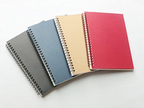 CountyLinen Spiral Notebook, 80 Square Grid Sheets, 4 Pack