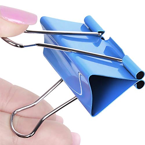24 Pcs (2"/51mm) Large Binder Clips Paper Clamps, Paper Binder Clips Metal Fold Back Clips for Office, School and Home Supplies, Assorted Colors