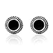 Women’s 925 Sterling Silver Round Braided Gemstone Post Stud Earrings, 9mm, Black Onyx Gemstone
