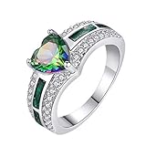 Goddesslili Lucky Heart Ring for Women Girlfriend Couples Rhinestone for Loves Vintage Large Wedding Engagement Anniversary Luxury Jewelry Gift Under 5 Dollars