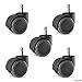 Rolland Office Chair Caster Wheel for Hardwood Floor - Stem Diameter: 11mm, Stem Length: 22mm - 5 Unit/Pack