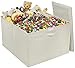 Sorbus Square Toy Chest with Flip-Top Lid, Kids Collapsible Storage for Nursery, Playroom, Closet, Home Organization, Large (Beige)