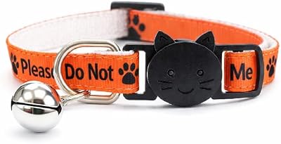 ZACAL Worded Cat Collar Please Do Not Feed Me Microchipped Orange Pack 1