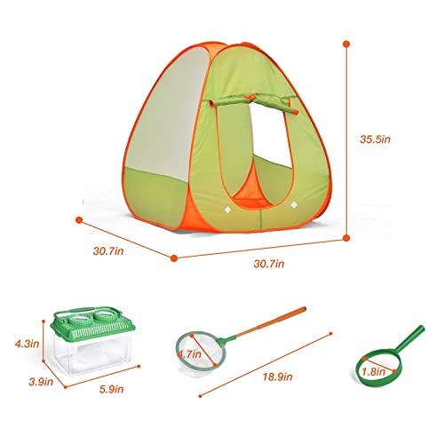 FUN LITTLE TOYS Kids Explorer Kit, Pop Up Tent with Binoculars, Compass