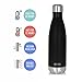 MIRA Stainless Steel Vacuum Insulated Water Bottle | Leak-Proof Double Walled Cola Shape Bottle | Keeps Drinks Cold for 24 Hours & Hot for 12 Hours (Black, 17 oz (500 ml, 0.53 qt))