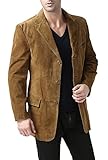 BGSD Men Robert 3-Button Leather Blazer Suede Sport