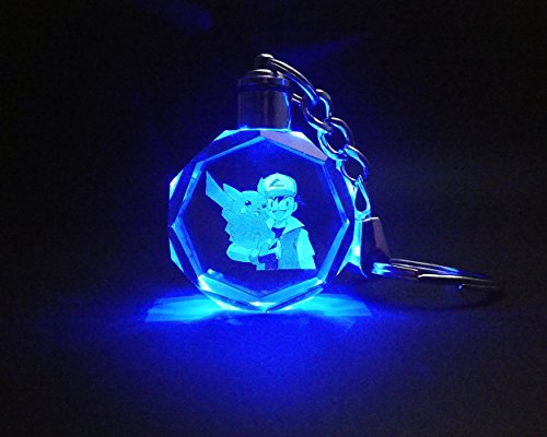 Pokemon pikachu keychain for girls/boys, led light up c…