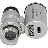 Save4Pay® New Silver 60X Loupe Portable Mini Pocket LED UV Light Microscope Magnifier