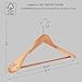JS HANGER Wooden Suit Hangers - 6 Pack - Wood Coat Hangers,Jacket Outerwear Shirt Hangers,Glossy Finish with Extra-Wide Shoulder, 360 Degree Swivel Hooks & Anti-Slip Bar, Natural