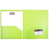 JAM Paper® Heavy Duty Plastic 2-Pocket Folder - Lime Green - Sold Individually