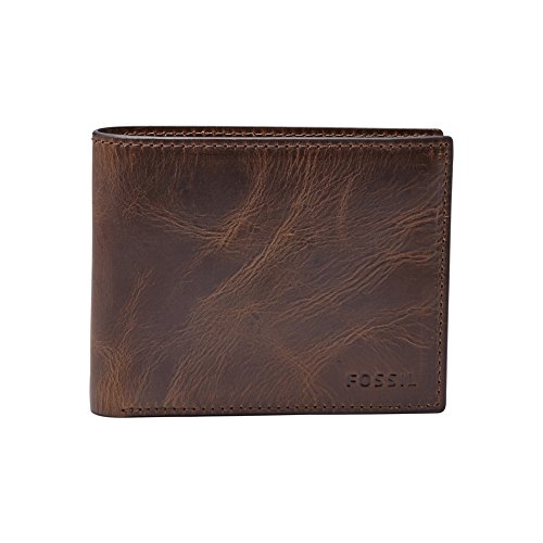 Billetero para hombre Derrick, Billetero de piel marrón oscuro 11,43 cm largo x 1,9 cm ancho x 8,89 cm alto ML3681201