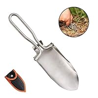 AceCamp Lightweight Mini Stainless Steel Foldable Garden Trowel, Handy Camping Shovel for Gardening and Potting Multi-Tool with Carrying Case