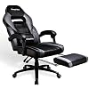 US Stock Leather Gaming Chair with Footrest and Massage Pillow, High Back Video Game Chair, Ergonomic Computer Chair…