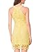 Lamilus Women's Summer Backless Halter Neck Lace Mini Short Casual Shift Dress,Yellow,Small