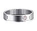Free Engraving Stainless Steel Medical Alert Bracelets for Women and Men With Elastic Wrist Strap,Lettering 6.7 Inch