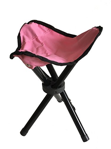 16" Tri-Leg Folding Camping Stool (Pink)