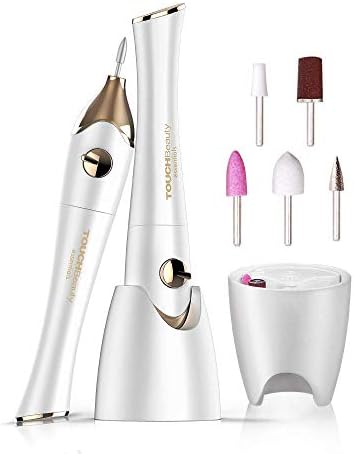 TOUCHBeauty 電動ネイルケア 電動爪やす 電動ネイルケアセット 5 in 1電動ネイルマシン UVネイルライト付き 電動爪切り 爪磨き 角質除去 甘皮処理 電動マニキュアセット 低騒音 携帯便利 収納付き