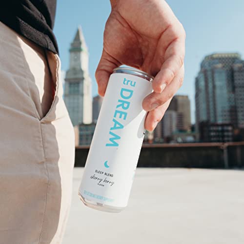 Tru Dream Sparkling Water, Sleep Aid Calm Drinks with Liquid Melatonin, GABA, and 5HTP, Cherry