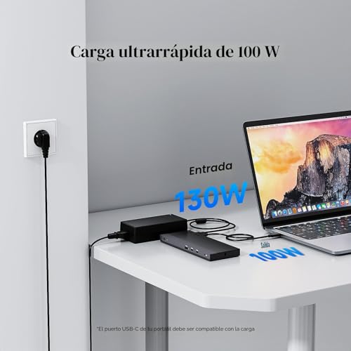 WAVLINK 12-in-1 USB-C Docking Station, 100W Power Delivery, 2DP+HDMI, 4 USB-A, 2 USB-C Gigabit Ethernet 10 GPS, Triple Display Laptop Docking Station.