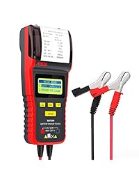 ANCEL BST500 12 V 24 V 100 2000 CCA Comprobador de carga de batería, sistema de carga y arranque de coche, herramienta de análisis con impresora para camiones pesados, coches, motocicletas y más, Negro y rojo