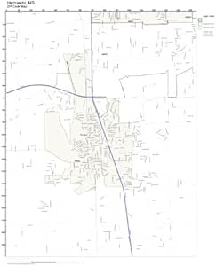Amazon.com: ZIP Code Wall Map of Hernando, MS ZIP Code Map Laminated