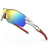RIVBOS 805 POLARIZED Sports Sunglasses with 5 Set Interchangeable Lenses for Cycling