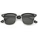zeroUV Polarized Lens Classic Half Frame Horn Rimmed Sunglasses 50mm (Black-Silver/Smoke Polarized)