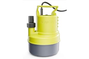 ALAINTOOL 1/2 HP Submersible Water Pump 2900 GPH Portable Sump Pump For Pool, Basements, Puddles, Ponds With 16.4 Ft Power Cord and Hose Adapters, Yellow