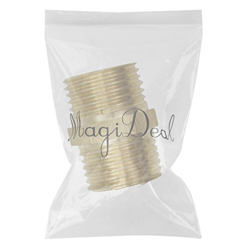 MagiDeal Brass Barbed Male to Male Hose Pipe Fittings Threaded Coupler Connector NPT - As described, 1 inch - Thumbnail 2