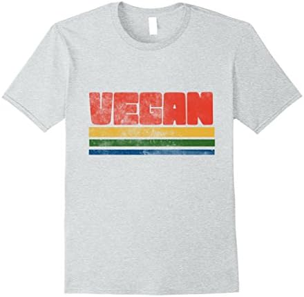 Mens Vegan t-shrit vintage style vegans tee shirts retro 70s XL Heather Grey
