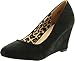 Bella Marie Womens Nine-5 Classic Almond Toe Mid Wedge Pump Slip On Shoes