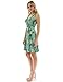 PattyBoutik Women V Neck Sleeveless Print Dress (Teal, Green and Yellow 19 X-Small)