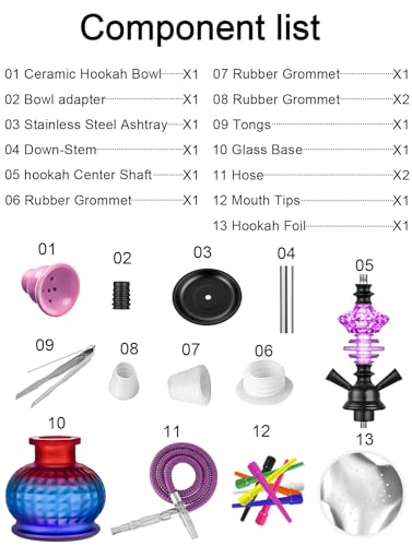 12'' Hookah Set 2 Hose Shisha Hookah Set With Everything - Modern photo 12