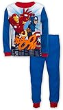 Avengers Big Boys Cotton Pajama Set with Print on Front and Back, Sizes 4-10
