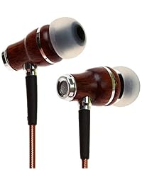 Symphonized NRG 2.0 Premium   Auriculares in ear de madera auténtica con aislamiento de ruido, con innovador cable de tecnología Shield y micrófono Marrón