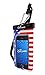 CaliCase Premium Universal Waterproof Floating Phone Pouch - IPX8 Waterproof Floating Phone Case with Lanyard for iPhone and Android - American Flag