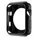 Coobes Compatible with Apple Watch Case Series 5/4 44mm 40mm, Ultra-Thin TPU Plating Bumper Shiny Lightweight Shockproof Protector Cover Slim Shell Frame Compatible iWatch (Black, 44mm)