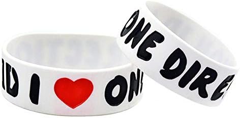Dixinla Sports Wristbands Fashion Bracelet Silicone with Sayings 'I Love One Direction' Rubber Wristbands for 1D'S Fans Set of 10 Pieces