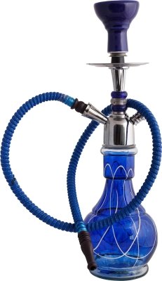 JaipurCrafts 18 inch Glass, Iron Hookah (Blue, Steel)